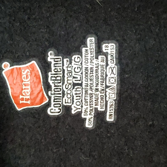 HANES ComfortBlend EcoSmart Youth Black Hoodie -Panda-Syracuse-Porter-EUC-Sz L - Picture 4 of 10